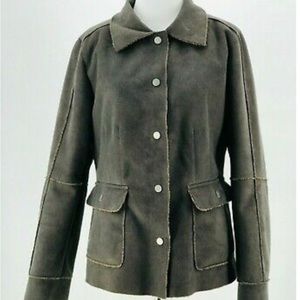 CAbi Women's Faux Suede Leather  Jacket